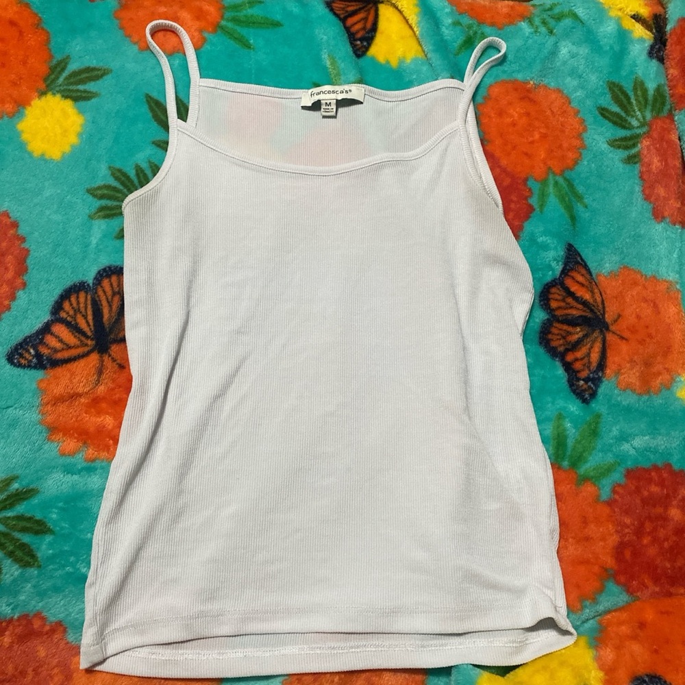 Francesca's Collections White Fitted Sleeveless Camisole